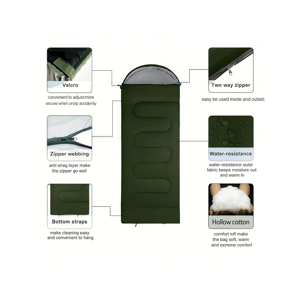 Outdoor Camping Sleeping Bag Extended Warm Foldable Lightweight Design 2