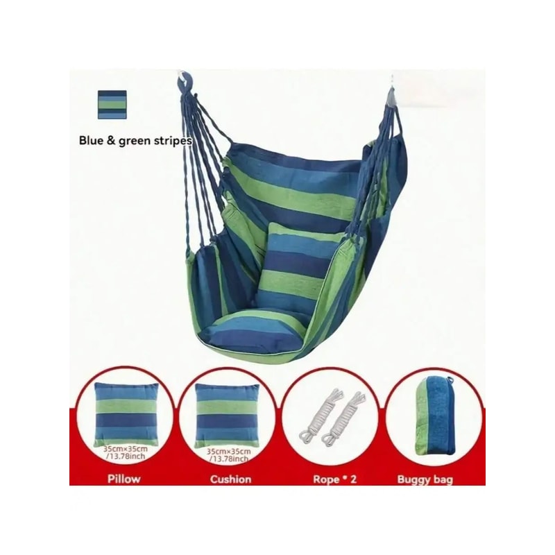Portable Outdoor Hammock Chair With Pillow And Cushion Hanging Chair 0