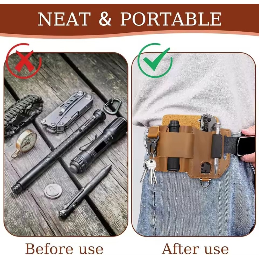 Leather Tool Belt Bag Waist Organizer For Outdoor Work 3
