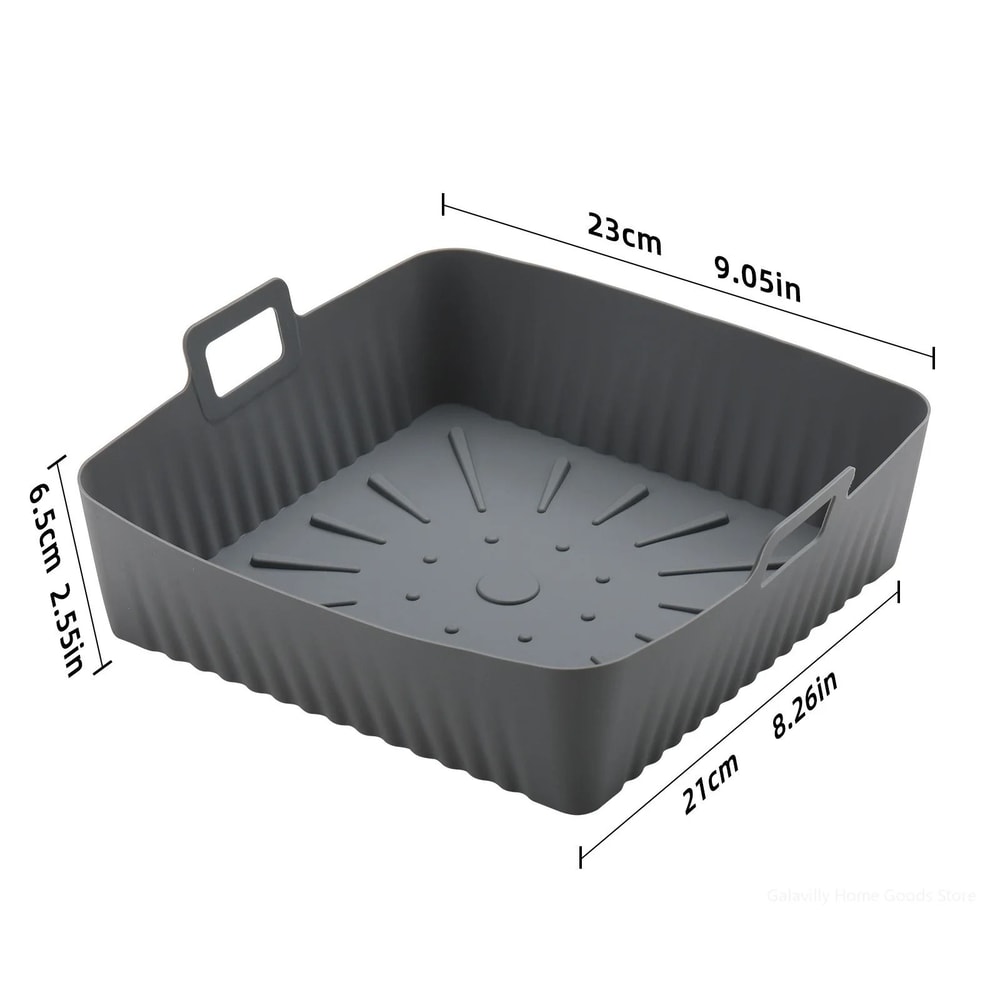Reusable Silicone Air Fryer Liner Square Baking Tray For 6 To 8 Qt Fryers 5