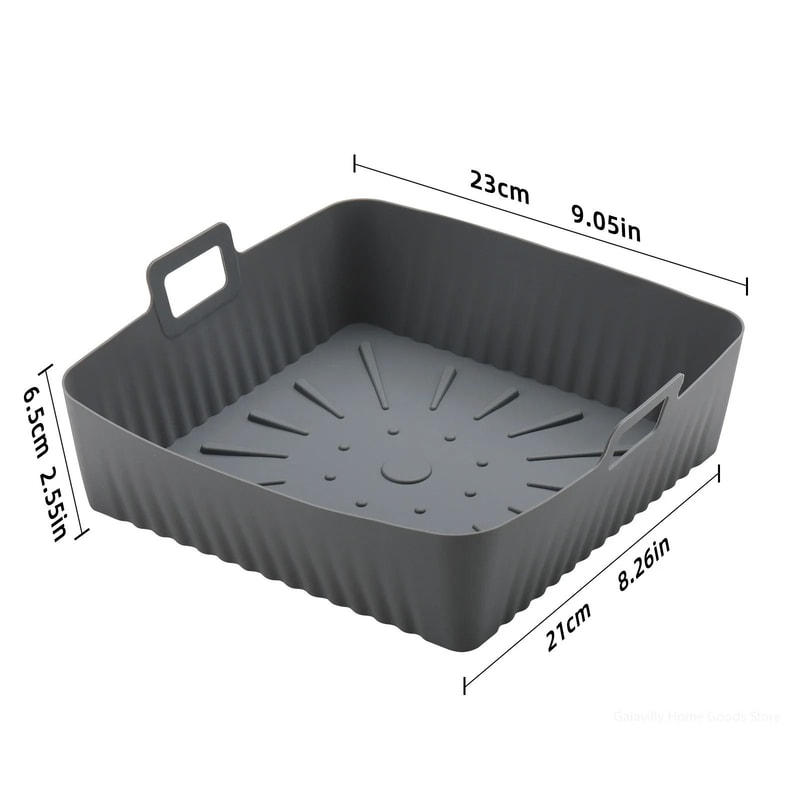 Reusable Silicone Air Fryer Liner Square Baking Tray For 6 To 8 Qt Fryers 5