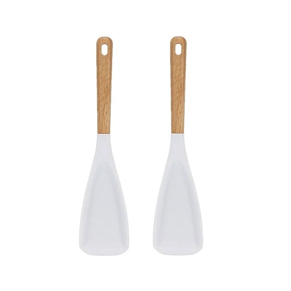 Silicone Cooking Spatula With Wooden Handle For Non Stick Cookware 9