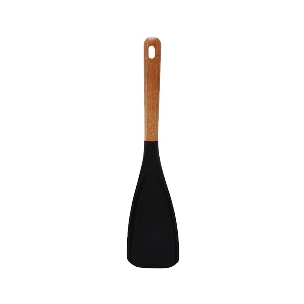 Silicone Cooking Spatula With Wooden Handle For Non Stick Cookware 7