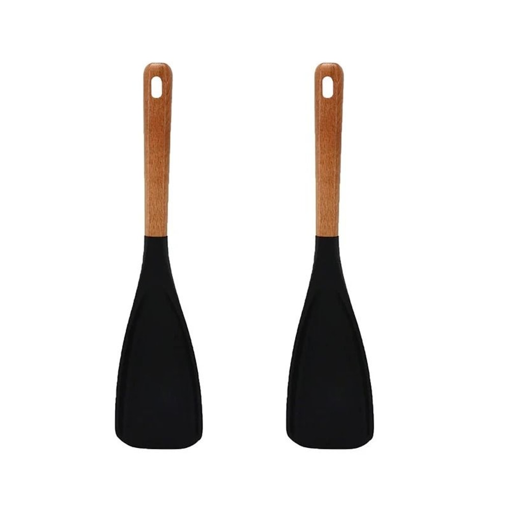 Silicone Cooking Spatula With Wooden Handle For Non Stick Cookware 8