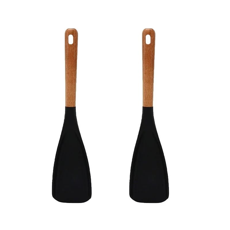 Silicone Cooking Spatula With Wooden Handle For Non Stick Cookware 8