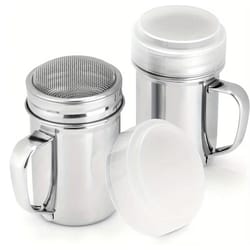 stainless steel powdered sugar shakers with handle fine mesh set