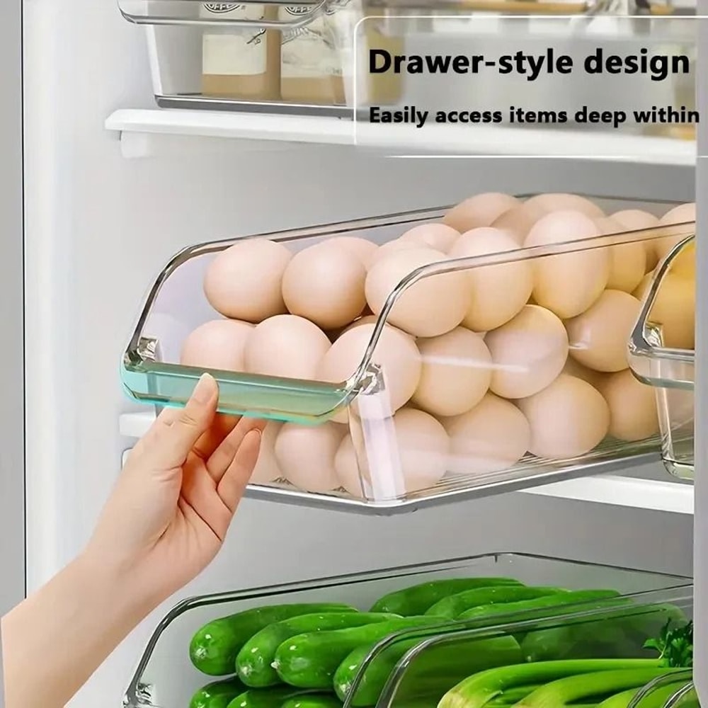 Clear Refrigerator Organizer Bin Soda Can Dispenser Storage Rack 2