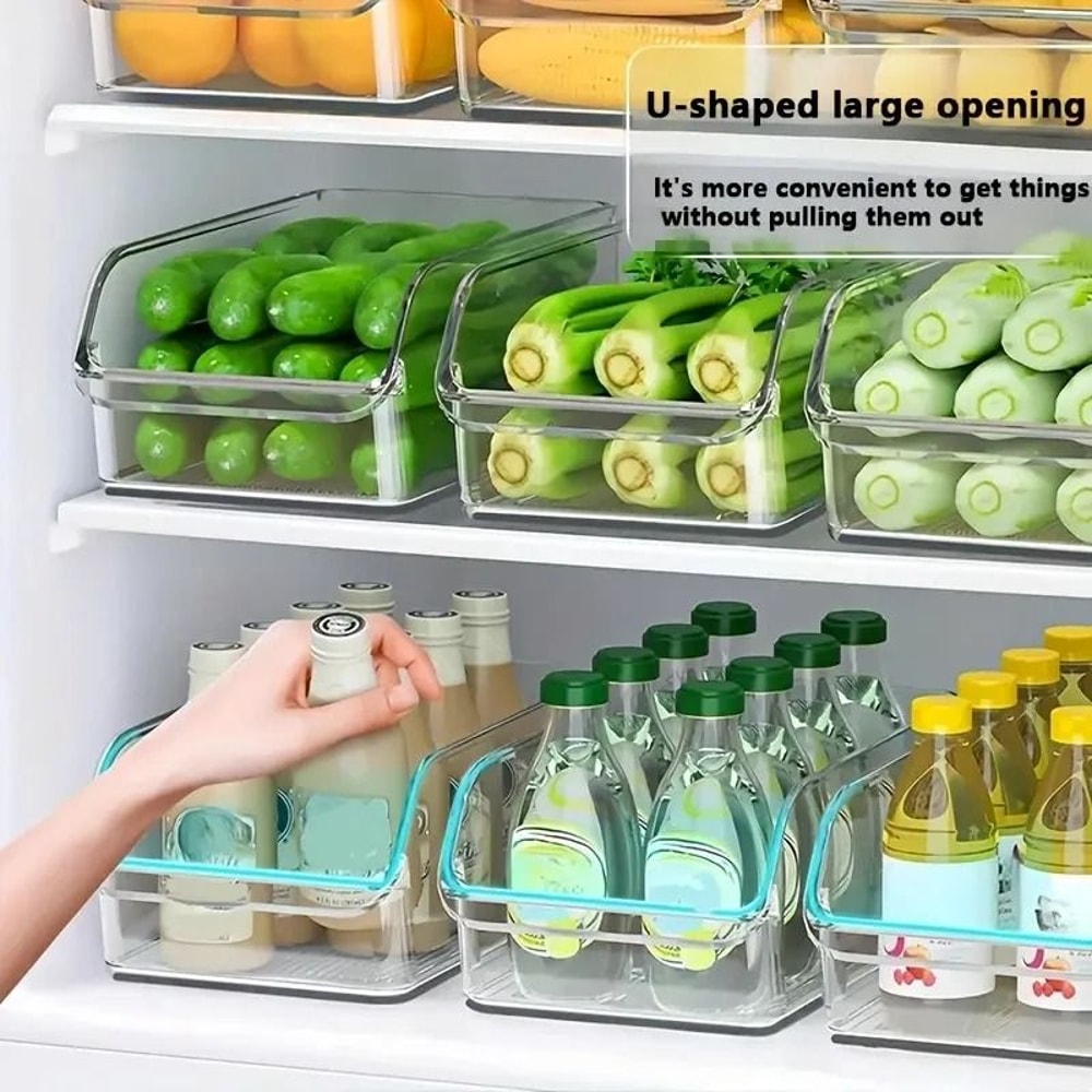 Clear Refrigerator Organizer Bin Soda Can Dispenser Storage Rack 3