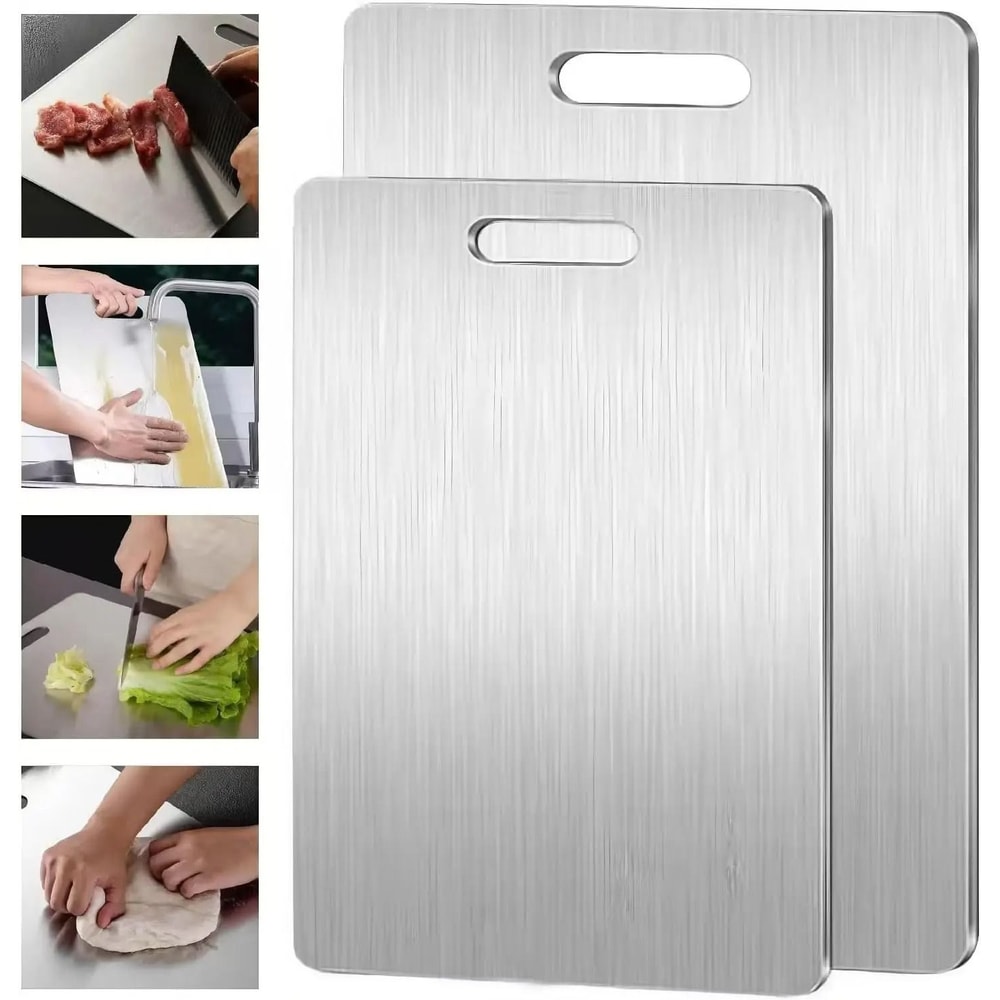 316 Stainless Steel Double Sided Cutting Board Thickened Kitchen Panel 3