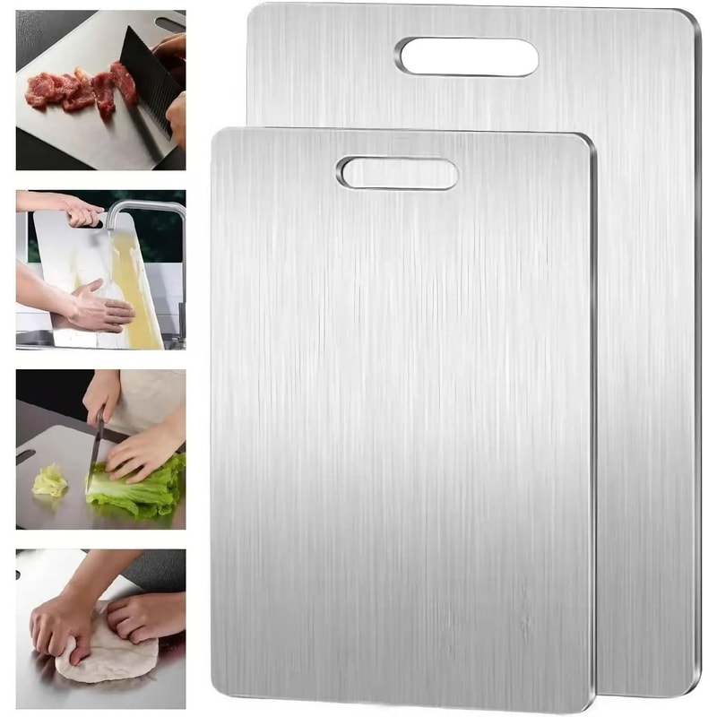 316 Stainless Steel Double Sided Cutting Board Thickened Kitchen Panel 3