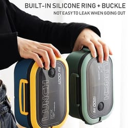 double layer bento lunch box with spoon and fork leakproof food container