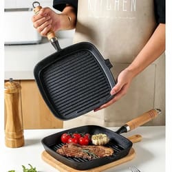 thickened cast iron steak frying pan for high heat cooking