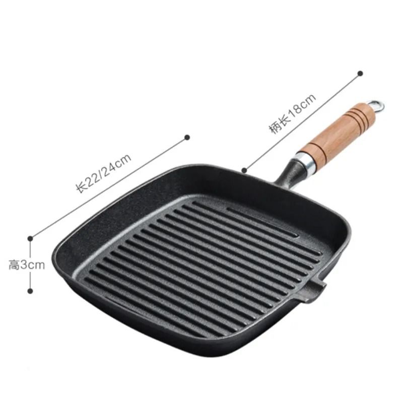 Thickened Cast Iron Steak Frying Pan For High Heat Cooking 5