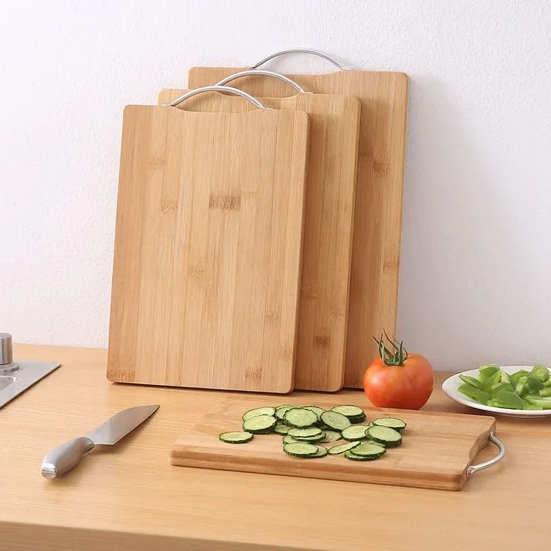 Natural Bamboo Cutting Board Large Double Sided Solid Wood Board 0