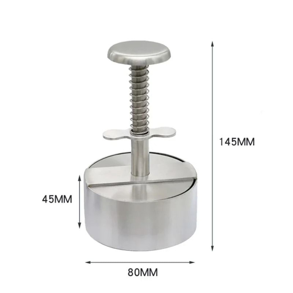 Stainless Steel Hamburger Patty Maker Press Adjustable Thickness Mold 6