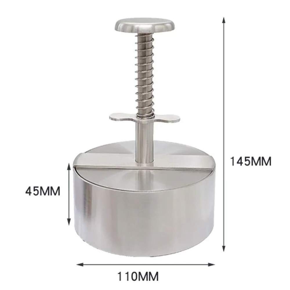 Stainless Steel Hamburger Patty Maker Press Adjustable Thickness Mold 8