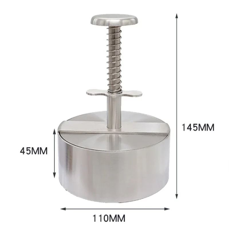 Stainless Steel Hamburger Patty Maker Press Adjustable Thickness Mold 8