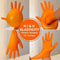 Heavy Duty Orange Nitrile Disposable Work Gloves With Diamond Grip 0