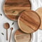 Wooden Round Serving Platter Tray Made From Natural Acacia Wood 1