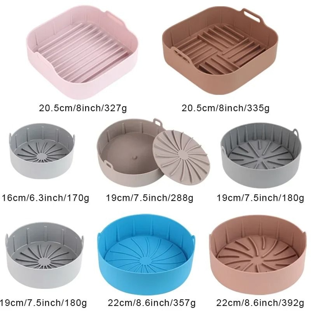 Air Fryer Silicone Grill Pot Tray Bakeware Pan 5