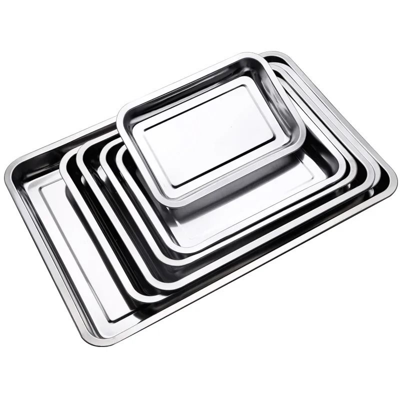 316 Stainless Steel Rectangular Barbecue Serving Tray For Grill And Dining 5