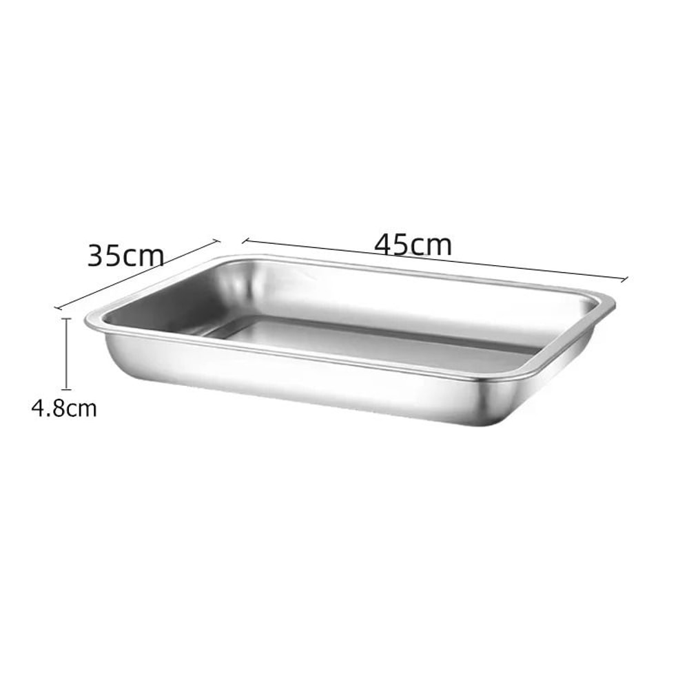 316 Stainless Steel Rectangular Barbecue Serving Tray For Grill And Dining 10
