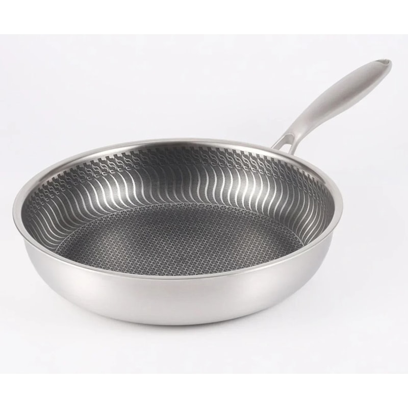 304 Stainless Steel Nonstick Frying Pan Wok For Induction And Gas Cooking 28cm 30cm 6