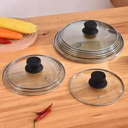 stainless steel tempered glass lid with knob for pots and pans