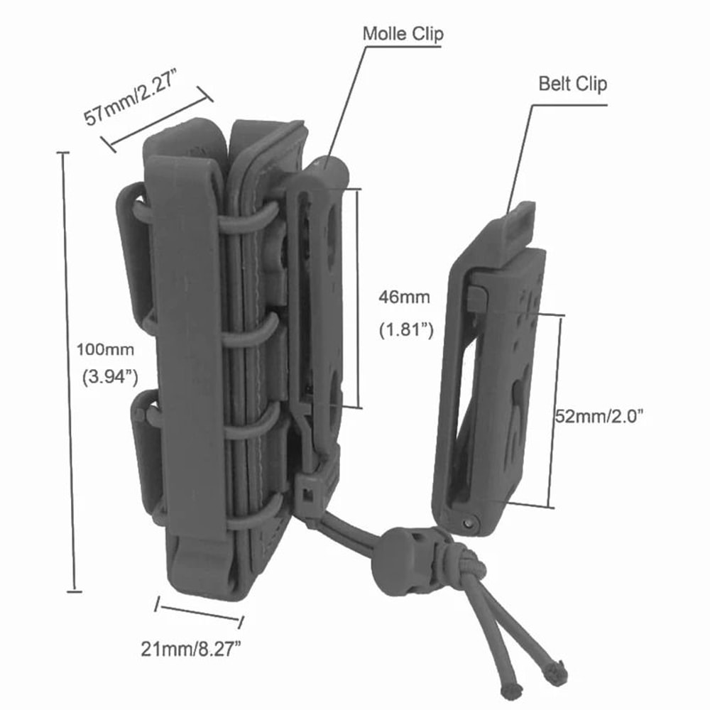 Tactical Molle 9mm Magazine Pouch With Belt Clip 3