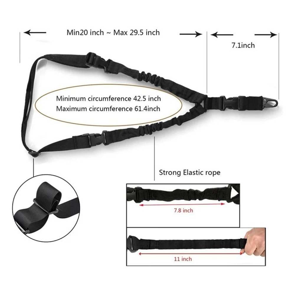 Tactical Adjustable Gun Sling With Bungee Strap 5