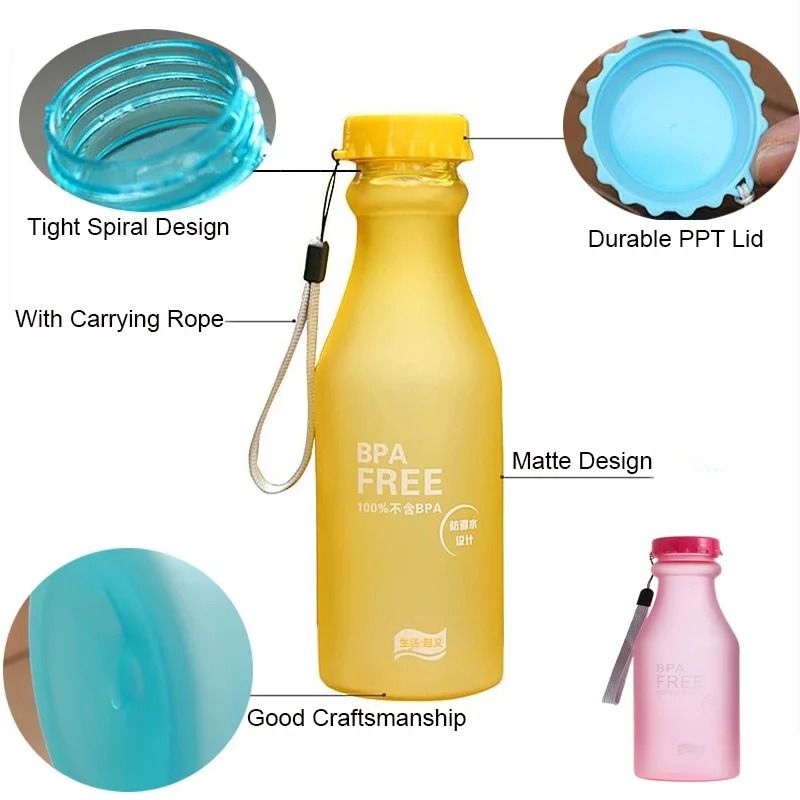 550ML BPA Free Leak Proof Plastic Water Bottle 5