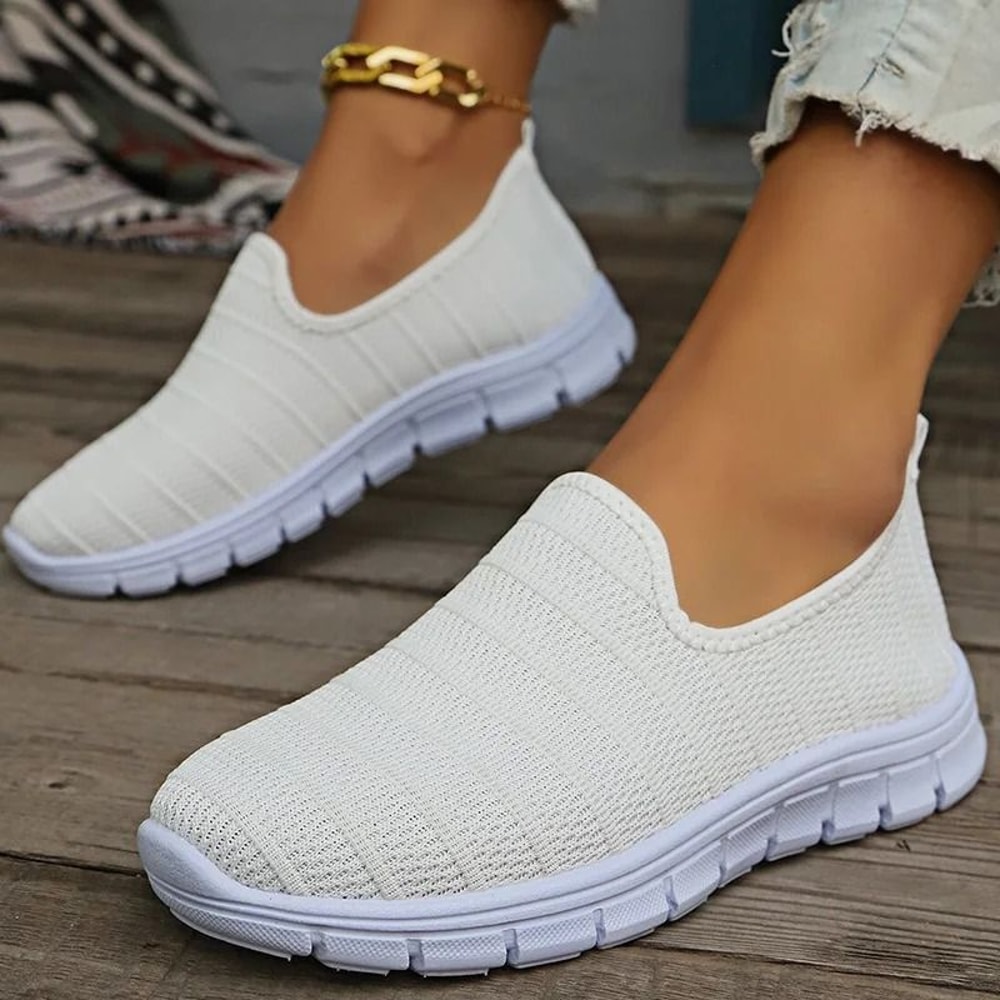 Women Slip On White Sneakers Lightweight Casual Shoes 8
