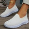 Women Slip On White Sneakers Lightweight Casual Shoes 8