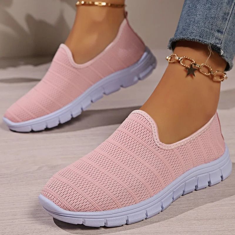Women Slip On White Sneakers Lightweight Casual Shoes 5