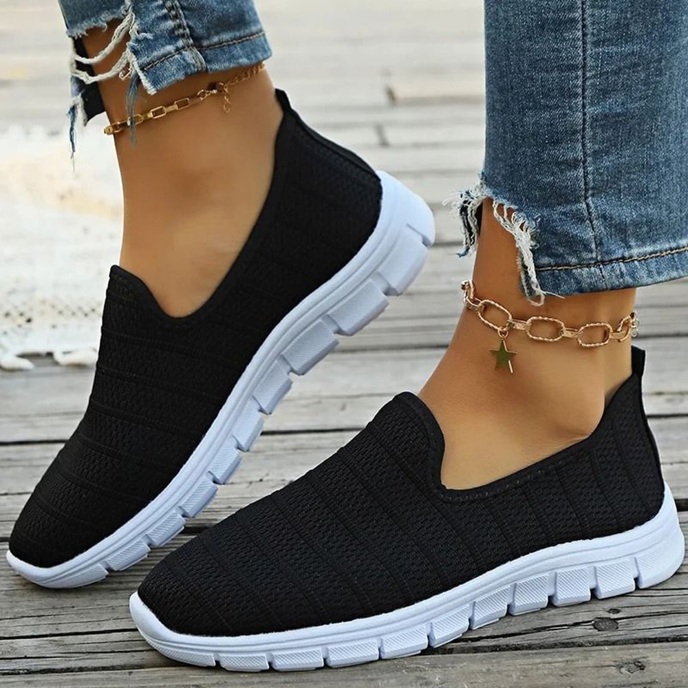 Women Slip On White Sneakers Lightweight Casual Shoes 6