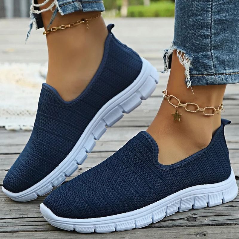 Women Slip On White Sneakers Lightweight Casual Shoes 7