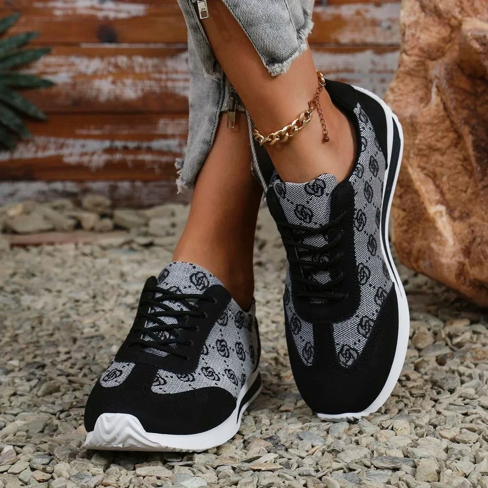 Women Breathable Cross Strap Flat Sneakers For Casual Walking 3