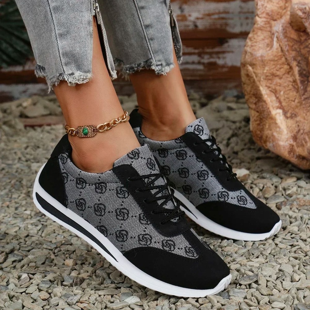 Women Breathable Cross Strap Flat Sneakers For Casual Walking 6