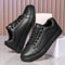 Men Leather Casual Sneakers Breathable Vulcanized Shoes 2