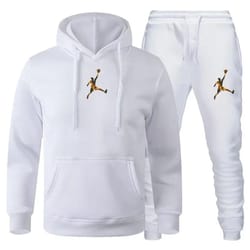 men autumn winter jogging sportswear set sweatshirt and pants