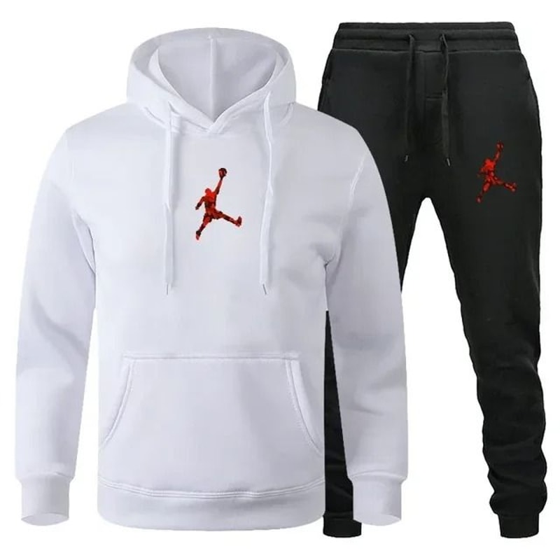 Men Autumn Winter Jogging Sportswear Set Sweatshirt And Pants 9