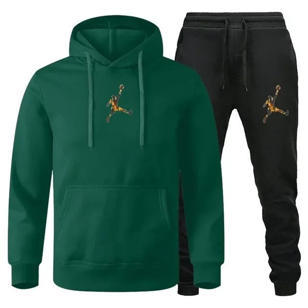 Men Autumn Winter Jogging Sportswear Set Sweatshirt And Pants 11