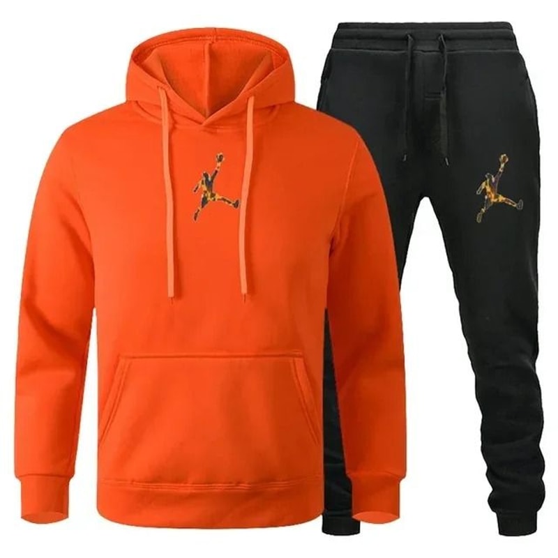 Men Autumn Winter Jogging Sportswear Set Sweatshirt And Pants 12