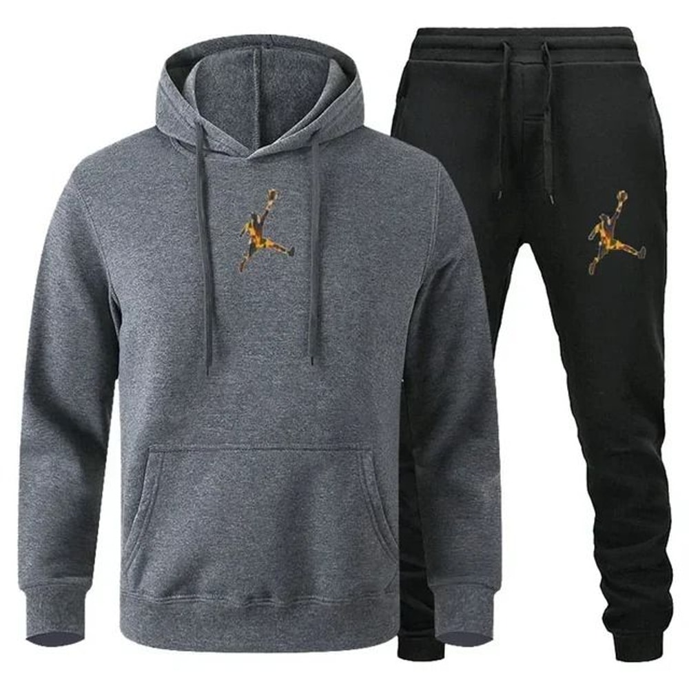 Men Autumn Winter Jogging Sportswear Set Sweatshirt And Pants 14