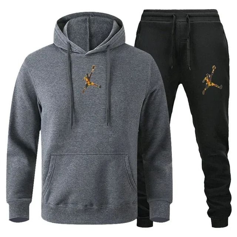Men Autumn Winter Jogging Sportswear Set Sweatshirt And Pants 14