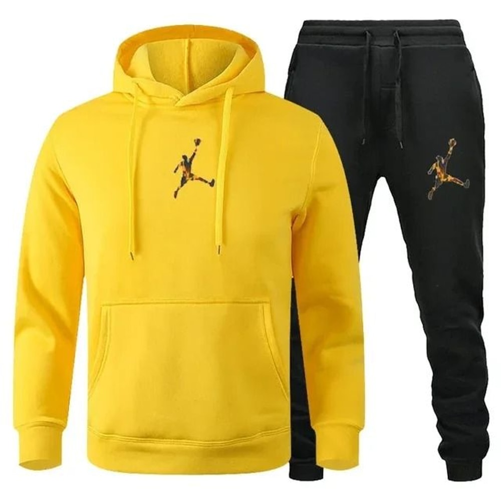 Men Autumn Winter Jogging Sportswear Set Sweatshirt And Pants 27