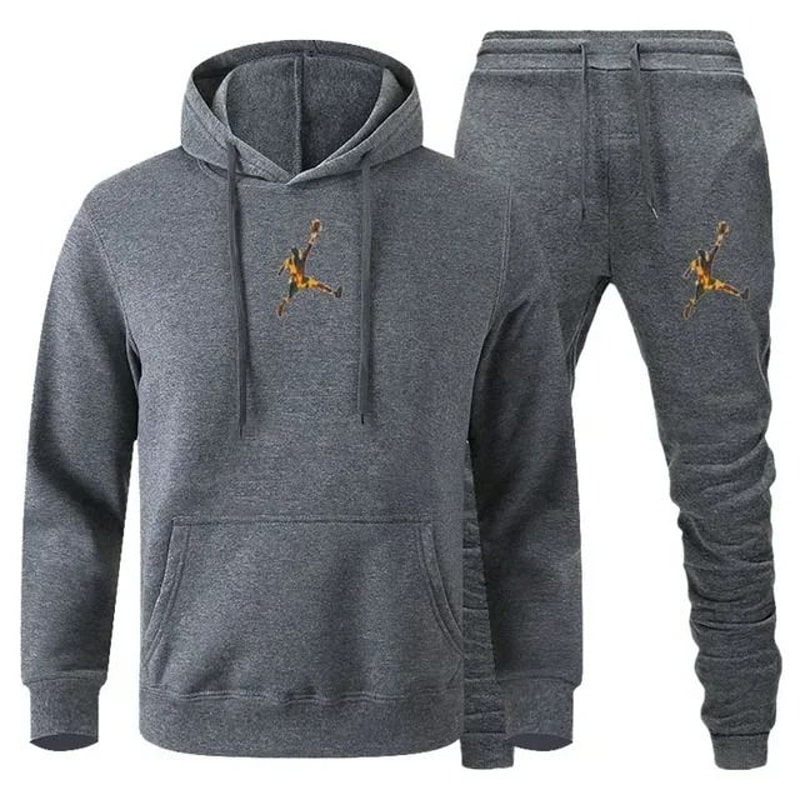 Men Autumn Winter Jogging Sportswear Set Sweatshirt And Pants 21