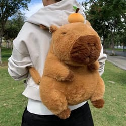 kawaii capybara plush backpack mini shoulder bag for kids