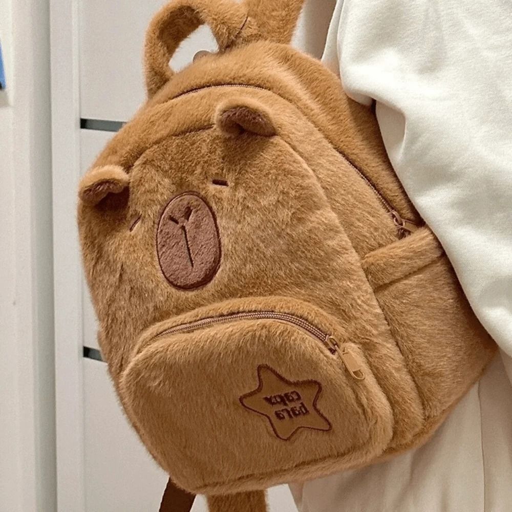 Kawaii Capybara Plush Backpack Mini Shoulder Bag For Kids 11