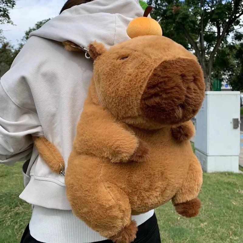 Kawaii Capybara Plush Backpack Mini Shoulder Bag For Kids 3